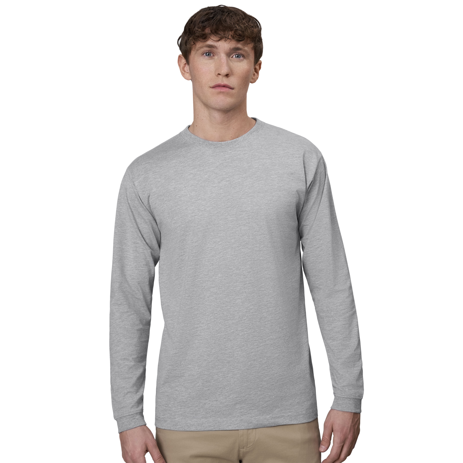 ID Pro Wear Herre Langærmet t-shirt - Grey Melange