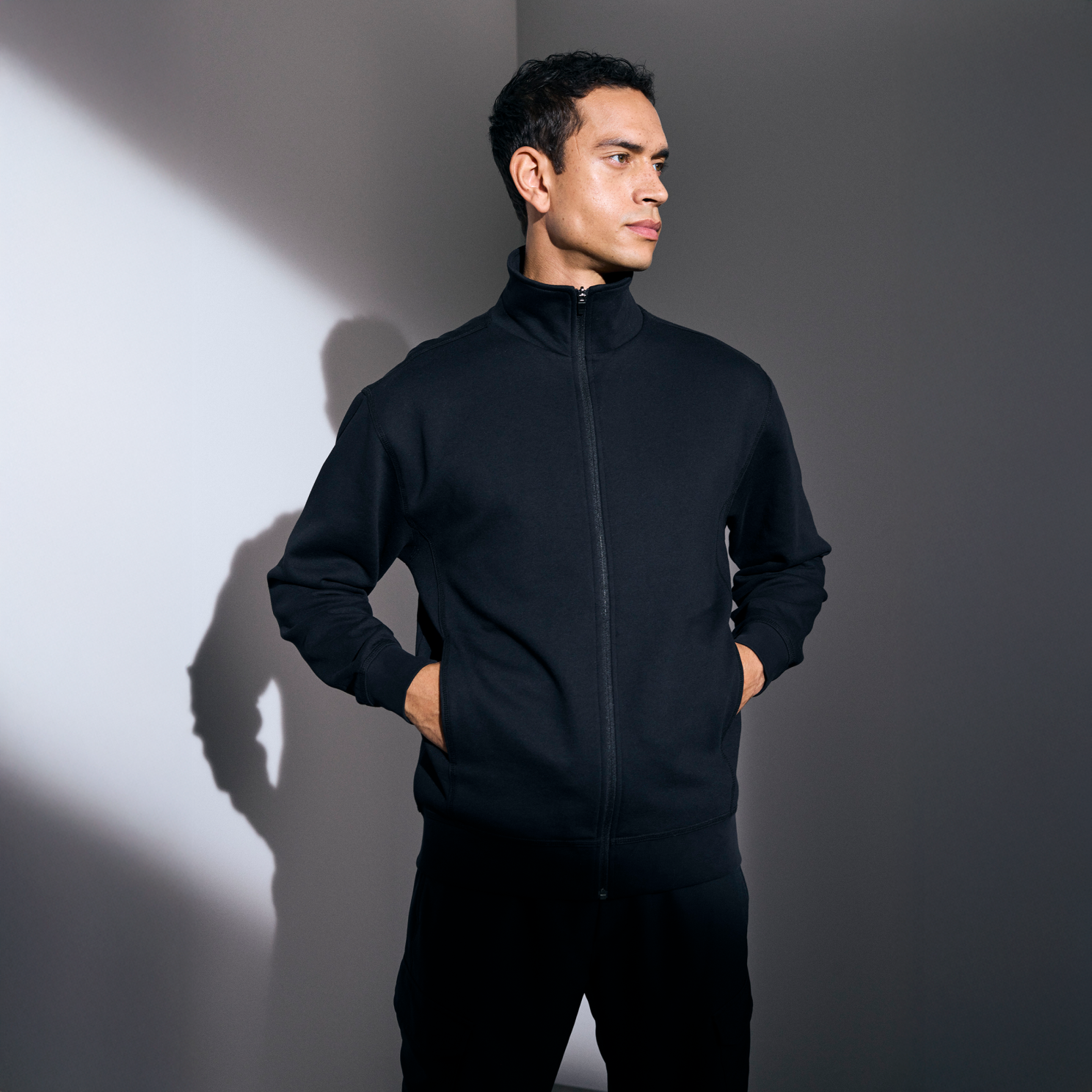 ID Sweat Herre Cardigan - Sort