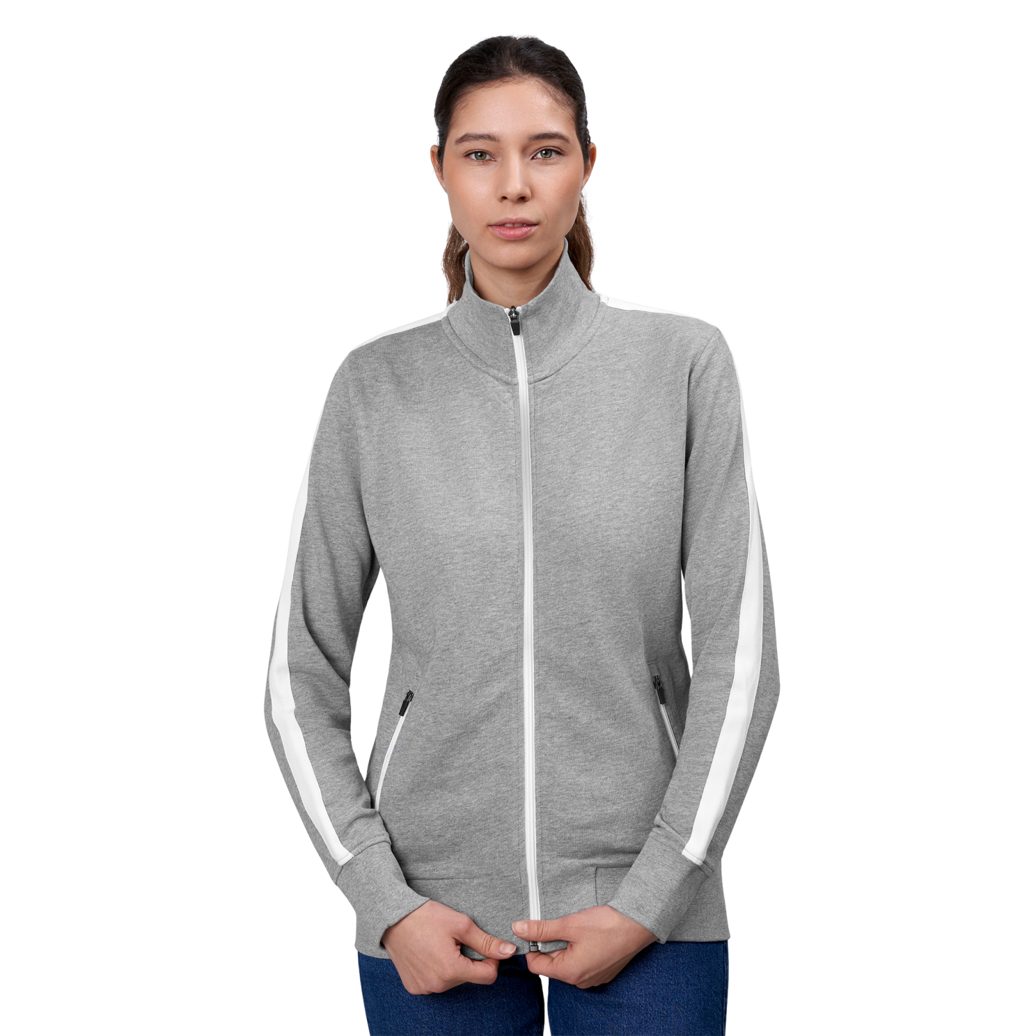 ID Kontrast Dame Cardigan - Grey Melange