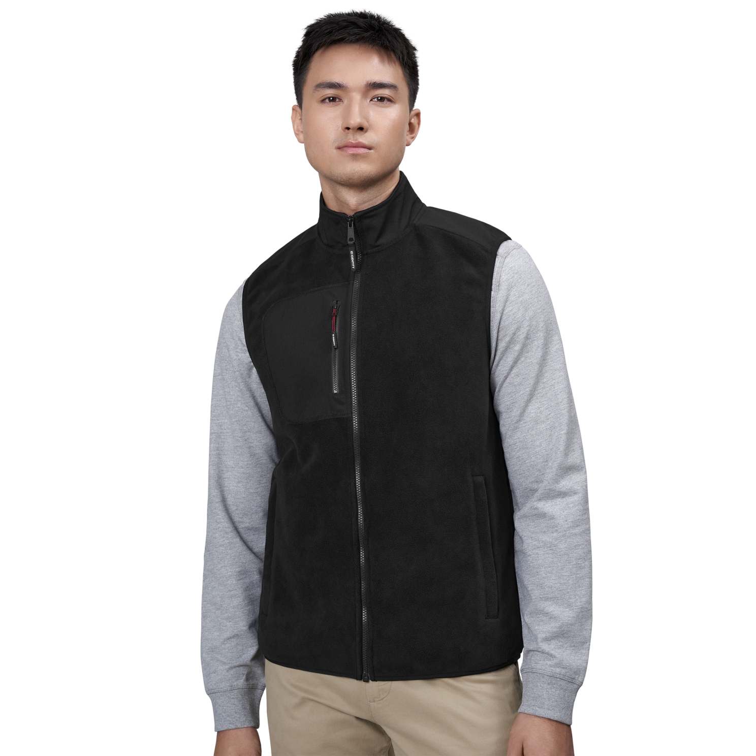 ID Bonded Herre Vest m. fleece - Sort