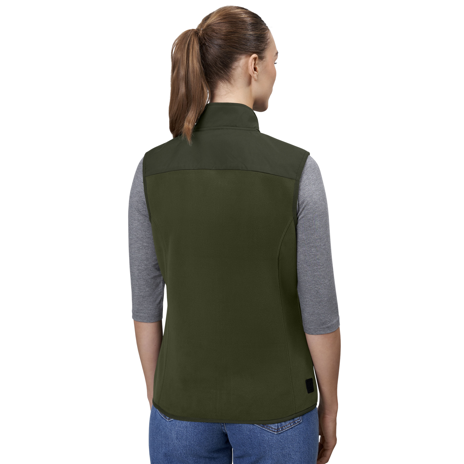 ID Bonded Dame Vest m. fleece - Oliven