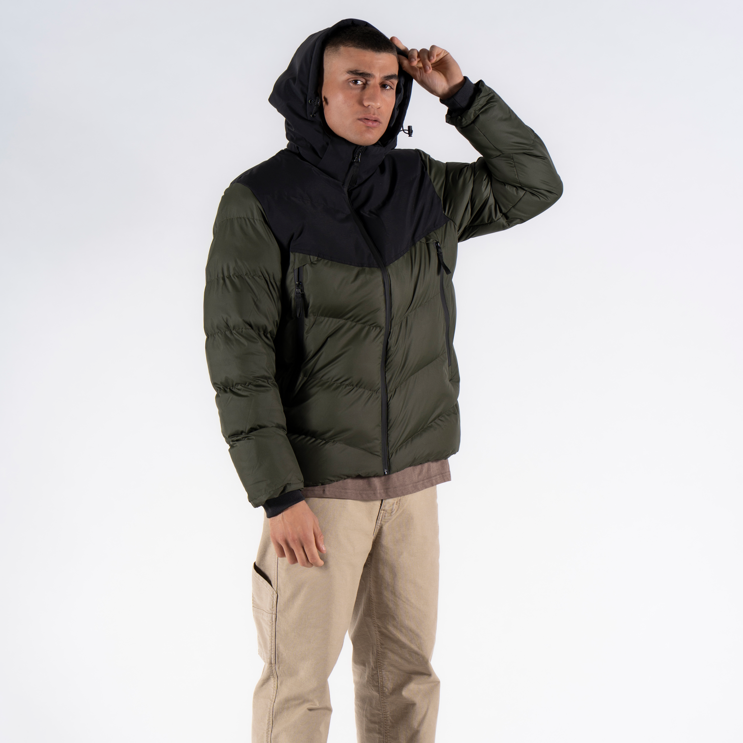 Marcus Lebron short Herre Jakke - Olive Green