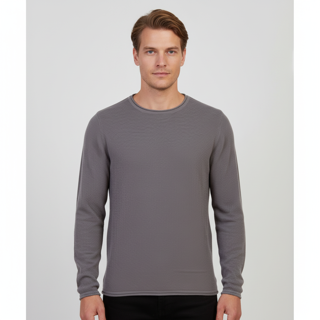 Marcus Langdon Herre Striktrøje - Grey Mix