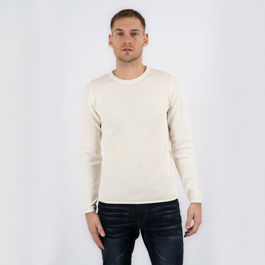 Marcus Langdon Herre Striktrøje - Offwhite