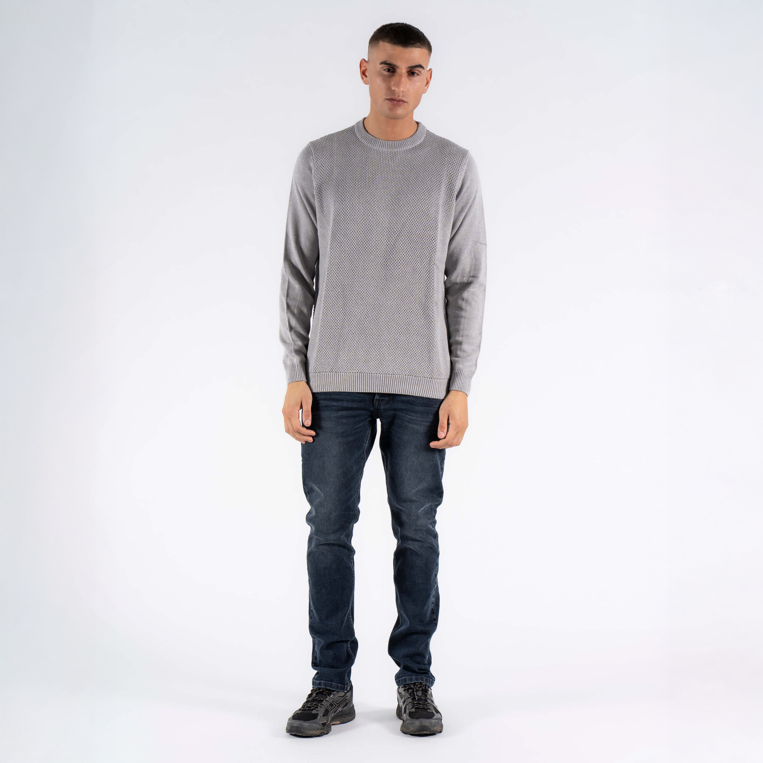 Marcus Herre Striktrøje - Lt.grey mix