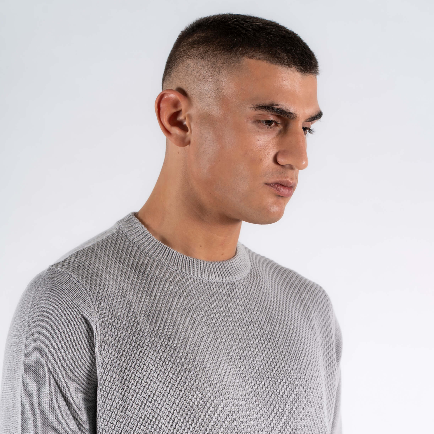 Marcus Herre Striktrøje - Lt.grey mix