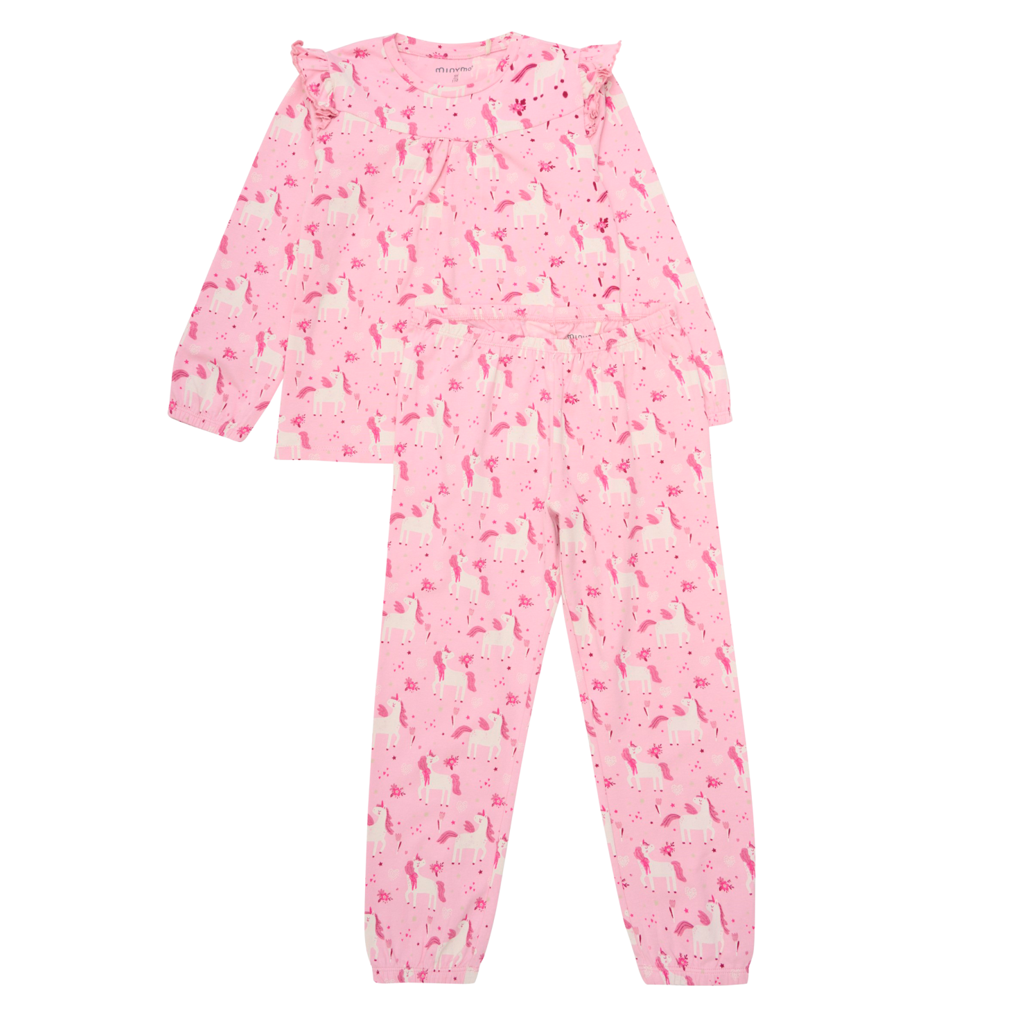 Minymo Pige Nattøjssæt i økologisk bomuld - Bleached Mauve