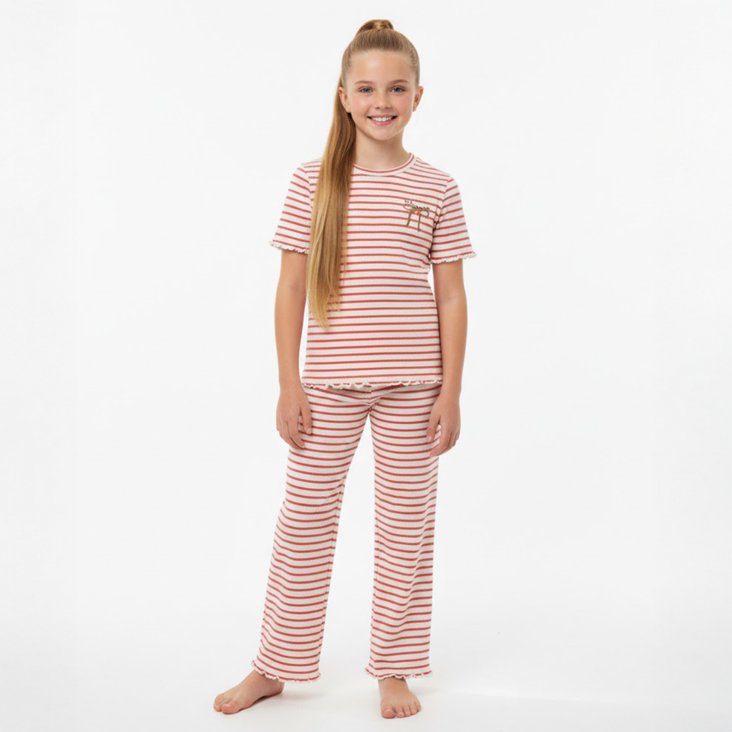 Minymo Pige T-shirt i økologisk bomuld - Spiced Coral