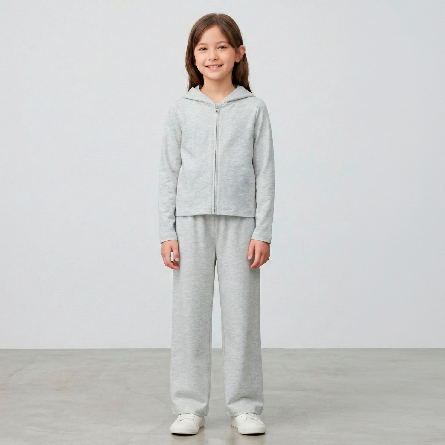 Guppy FAY Pige Hættetrøje - Light Grey Melange