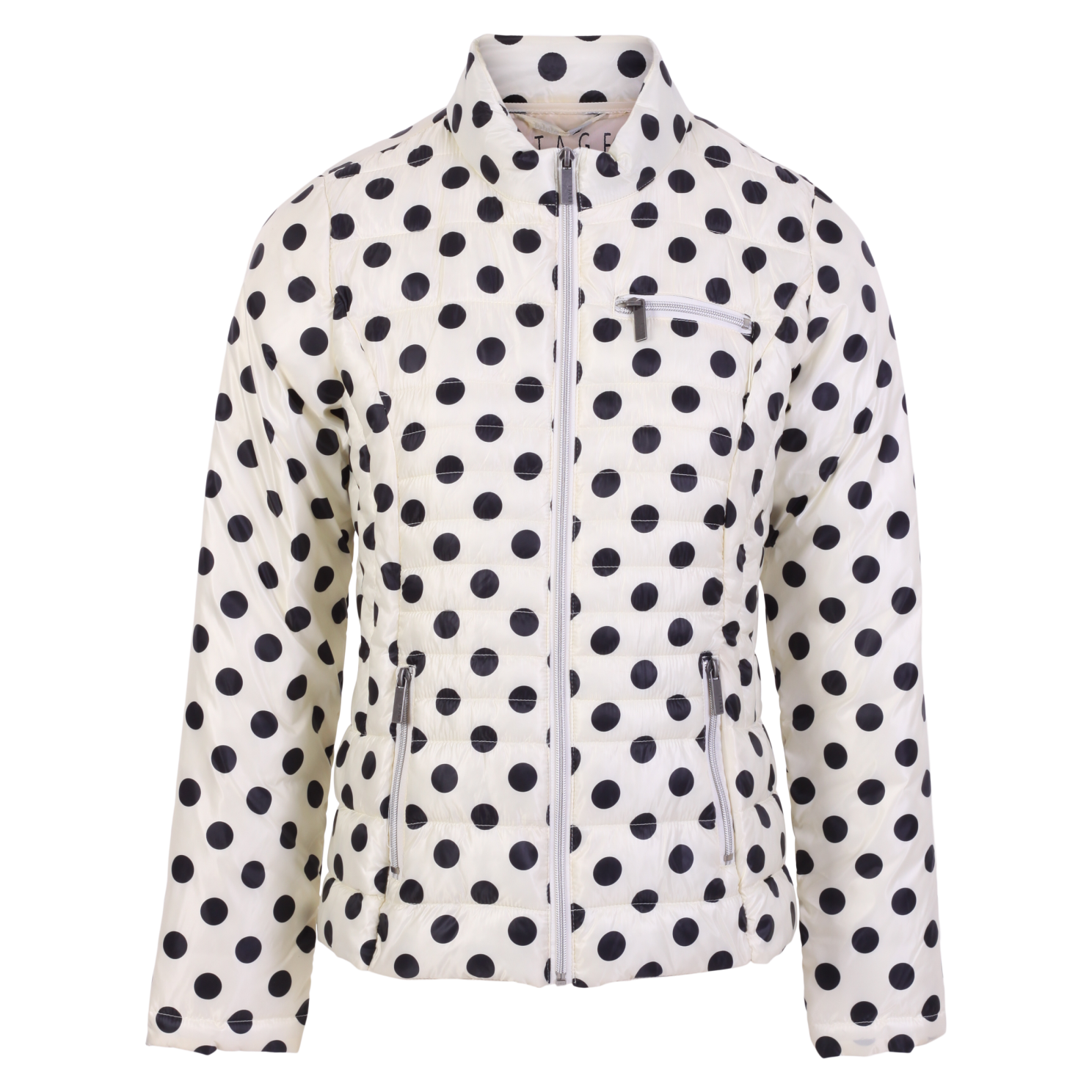 Cero & Etage Dame Overgangsjakke - Hvid/Sorte Prikker