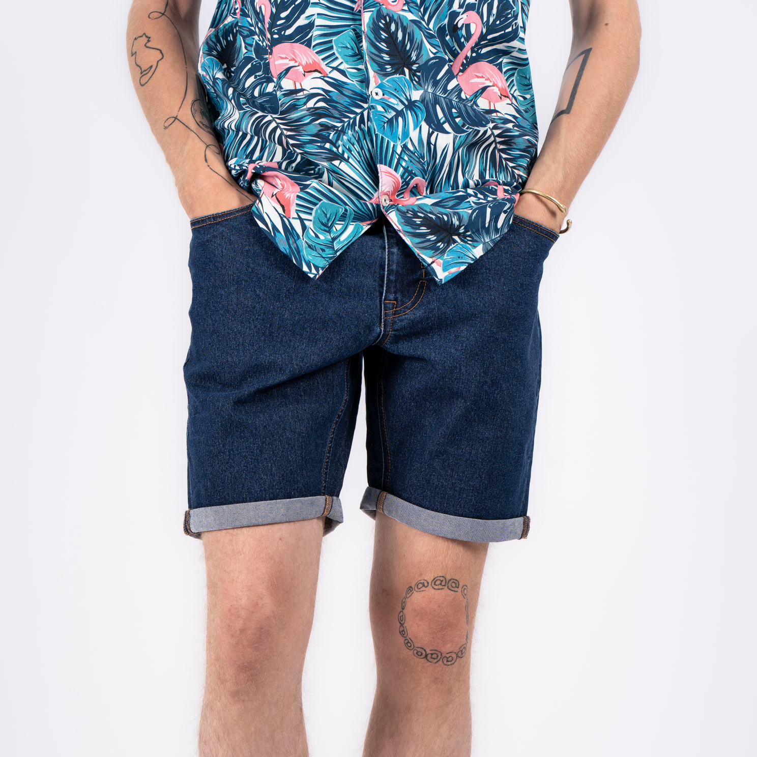 Marcus Slade Herre Shorts - Raw Dark Blue