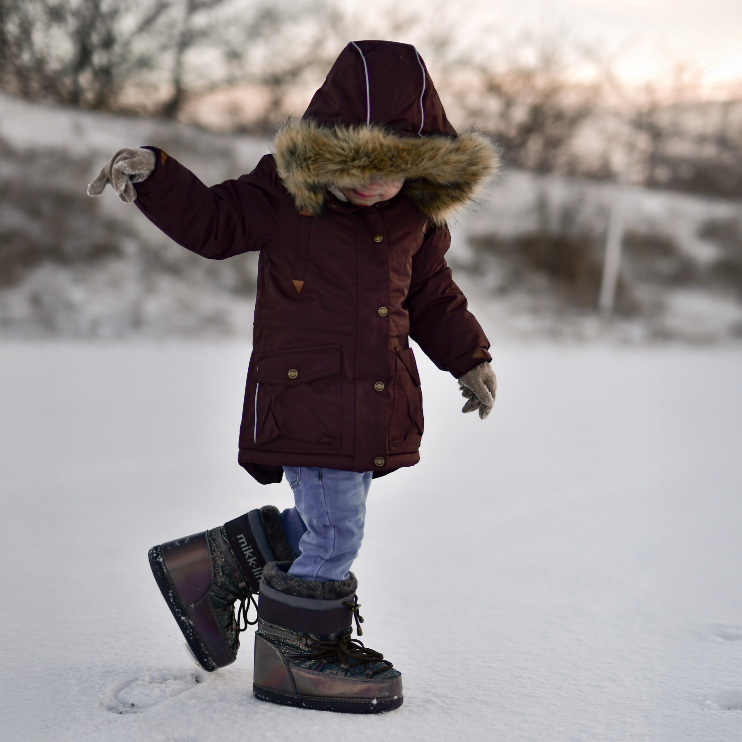 Mikk-line Pige Vinterjakke m. BIONIC-FINISH® ECO coating - French Roast
