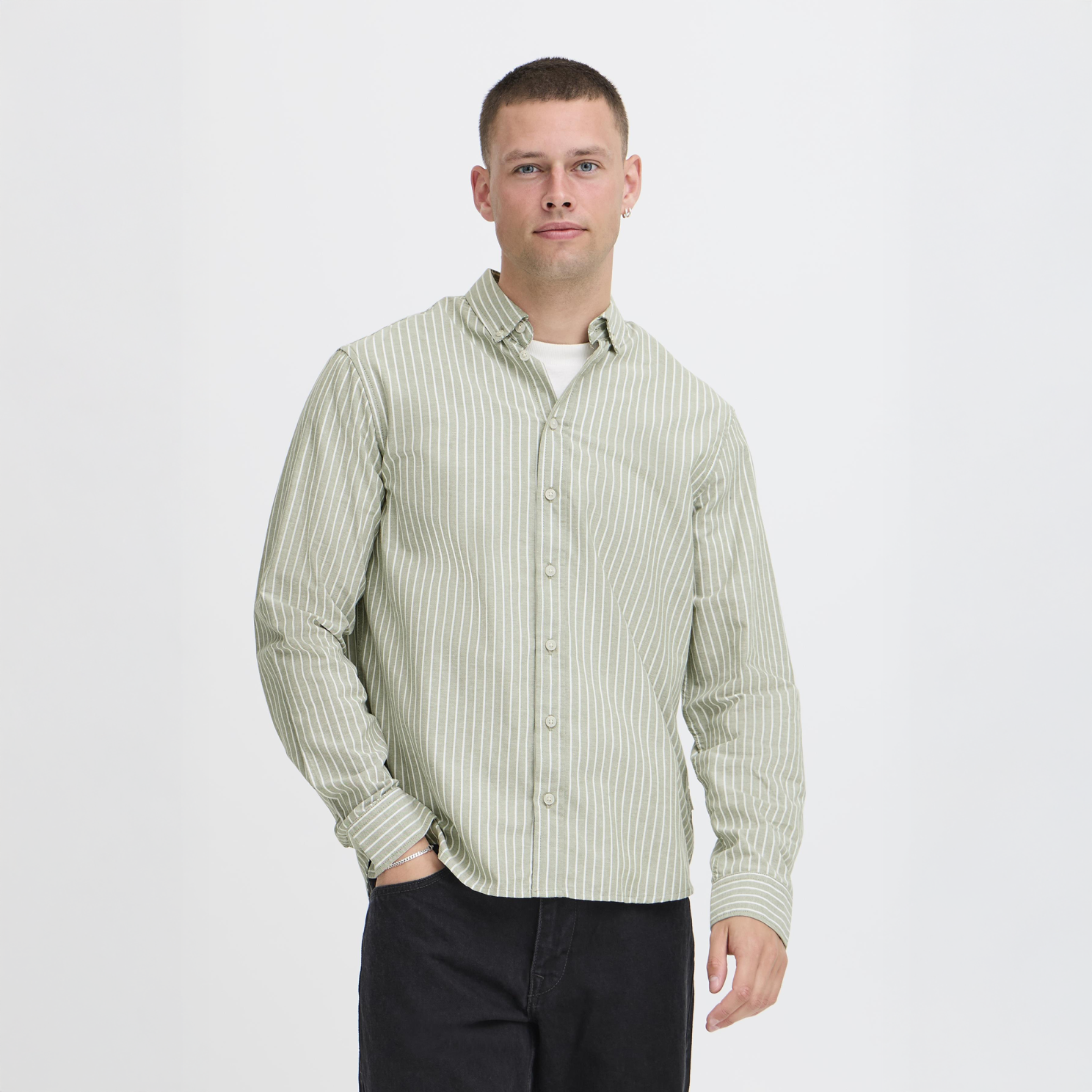 Blend Herre Skjorte - Oil Green