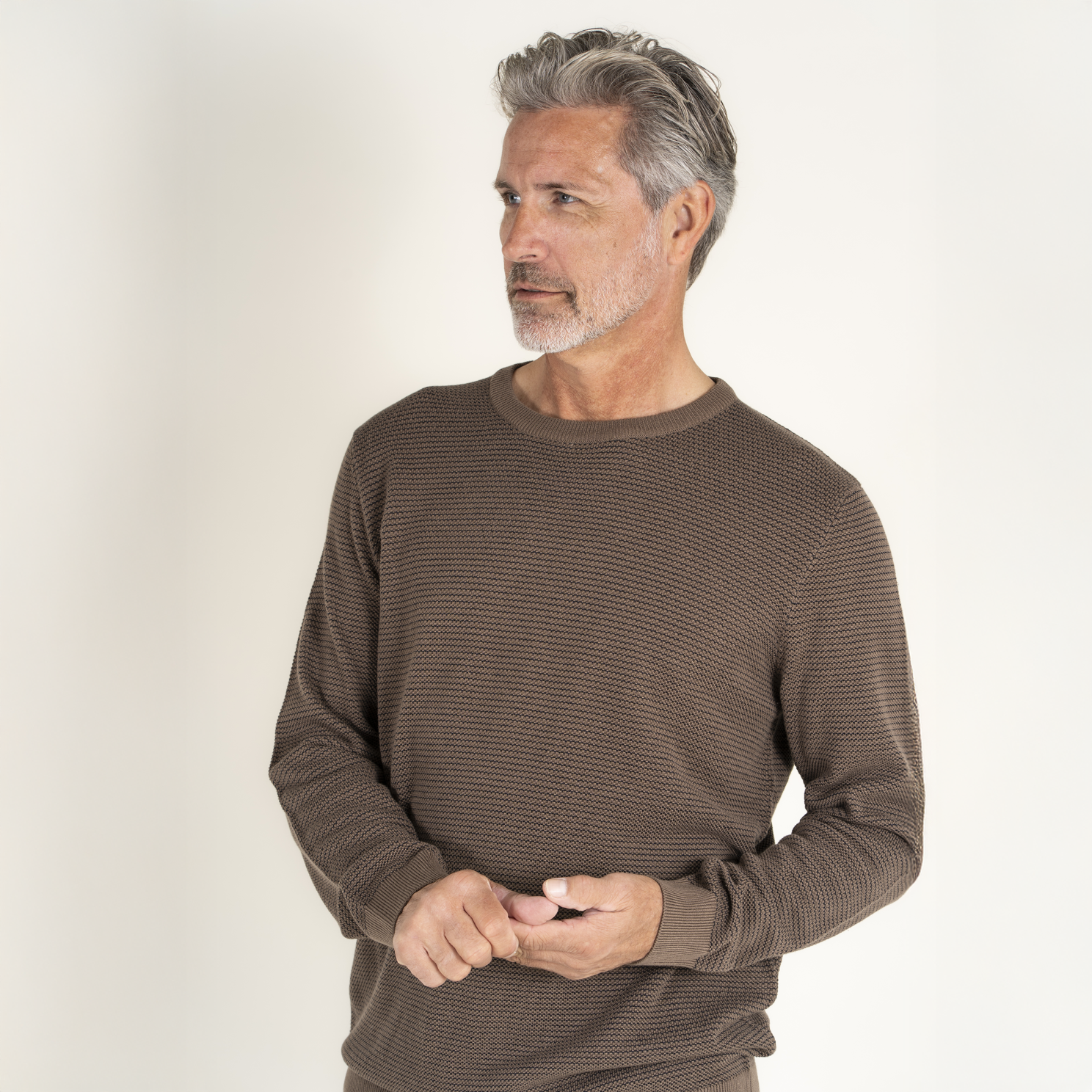 Vito Viggo Herre Striktrøje - Mid Brown