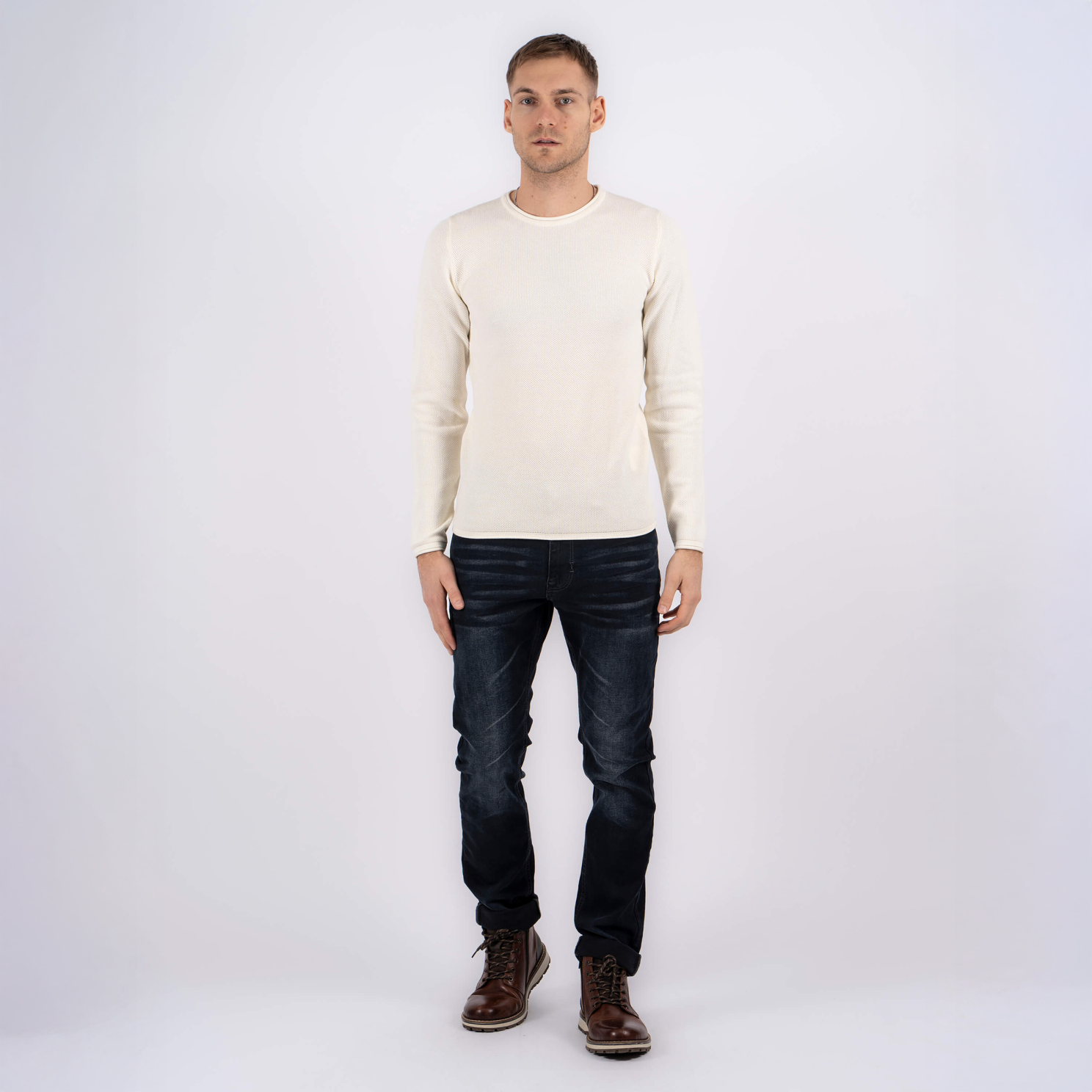 Marcus Langdon Herre Striktrøje - Offwhite