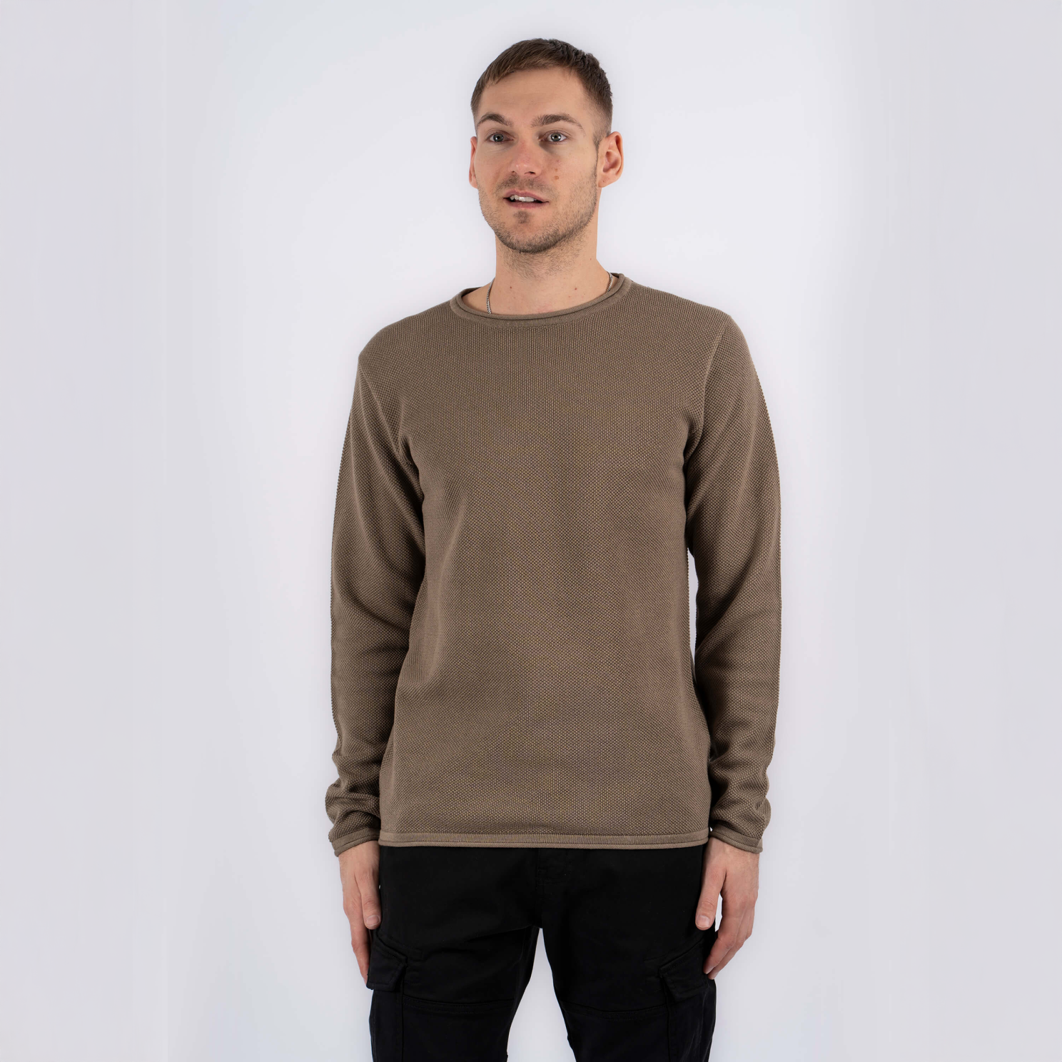 Marcus Langdon Herre Striktrøje - Tobbaco Brown Mix