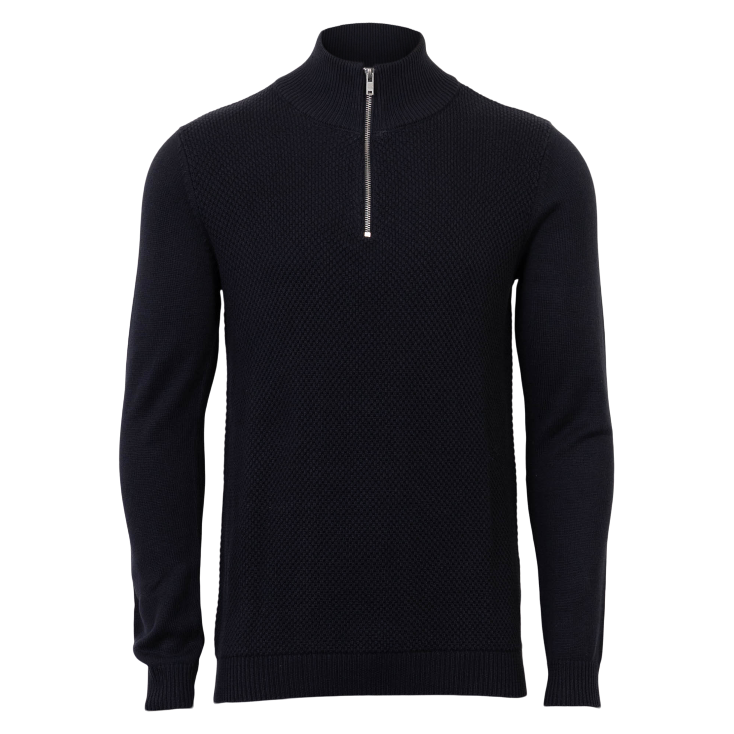 Marcus Hubble Half Zip Herre Striktrøje - Night Navy