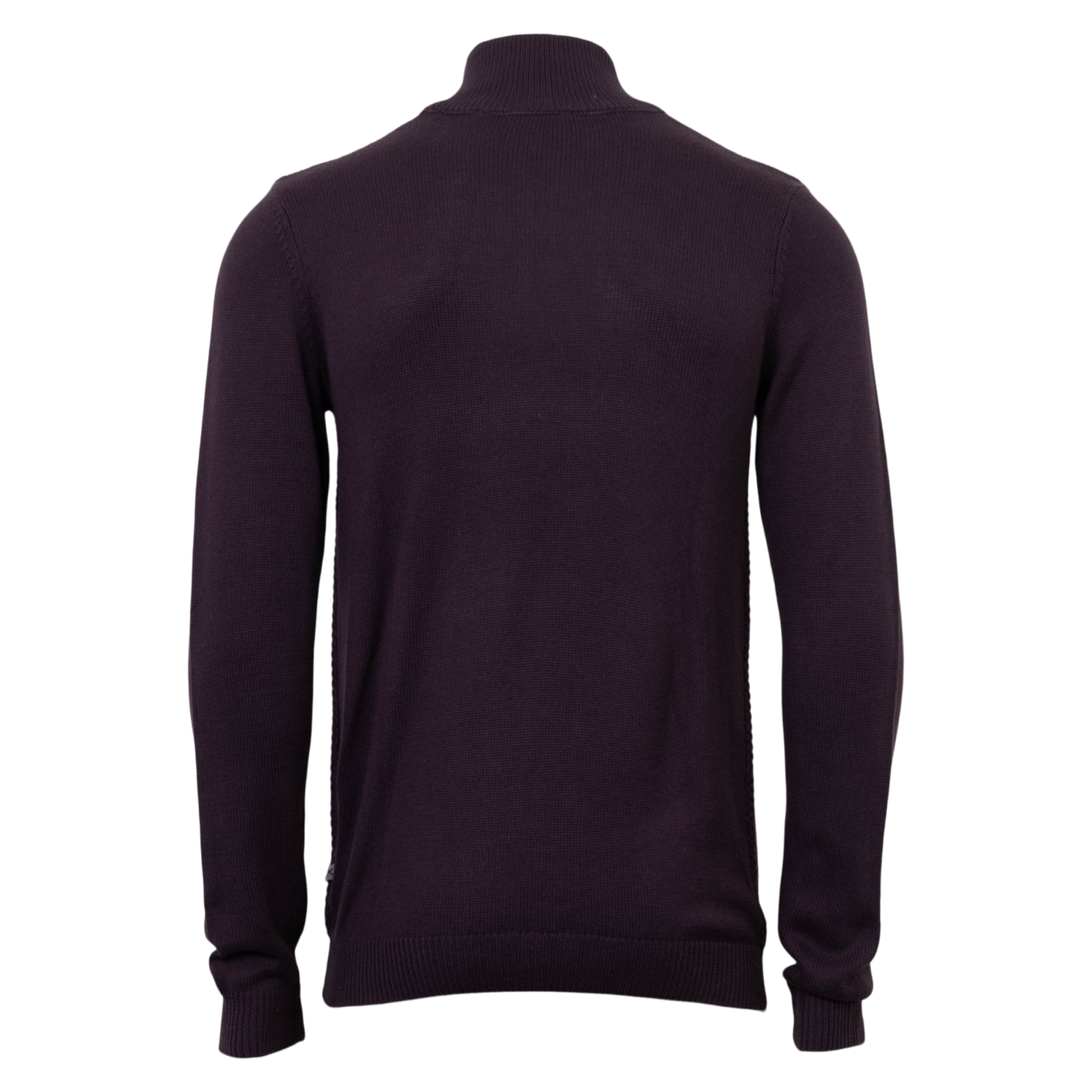 Marcus Hubble Half Zip Herre Striktrøje - Dark Plum