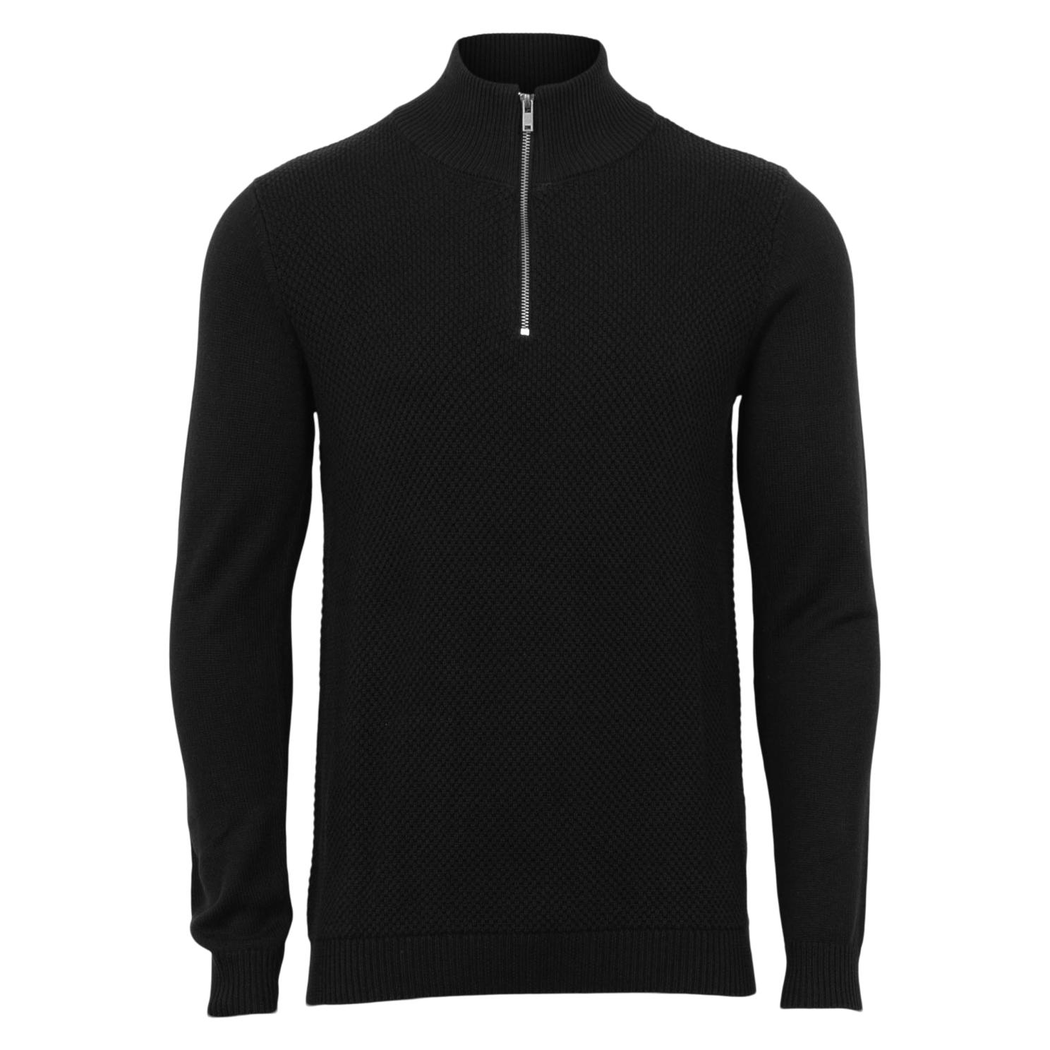 Marcus Hubble Half Zip Herre Striktrøje - Black