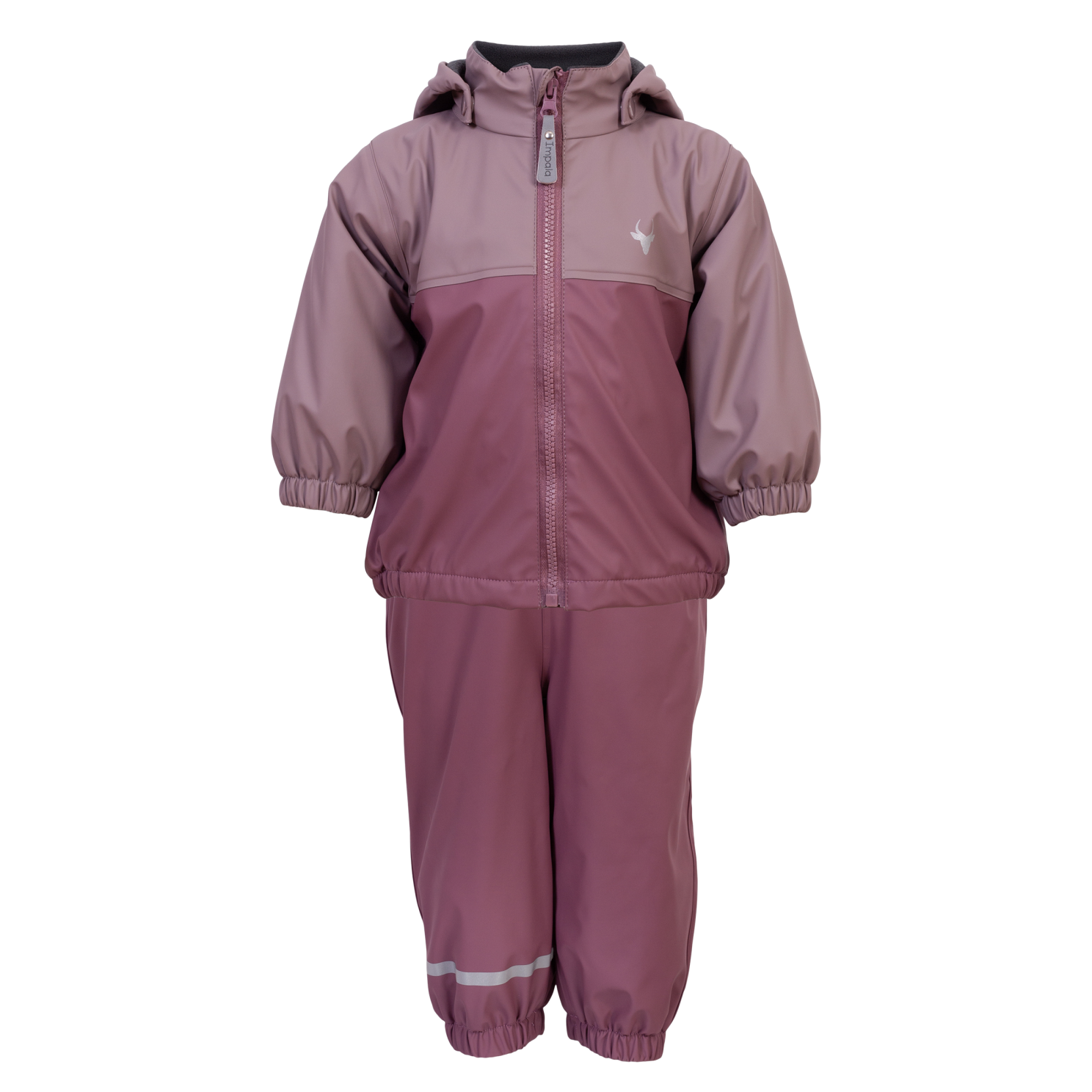 Impala Moss Børne Regnsæt m. fleece - Crushed Berry