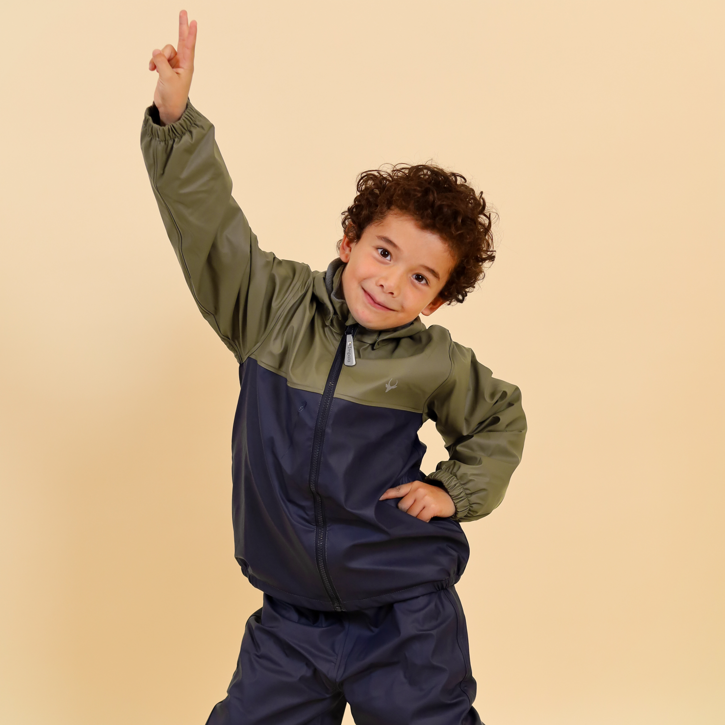 Impala Moss Børne Regnsæt m. fleece - Blue Nights