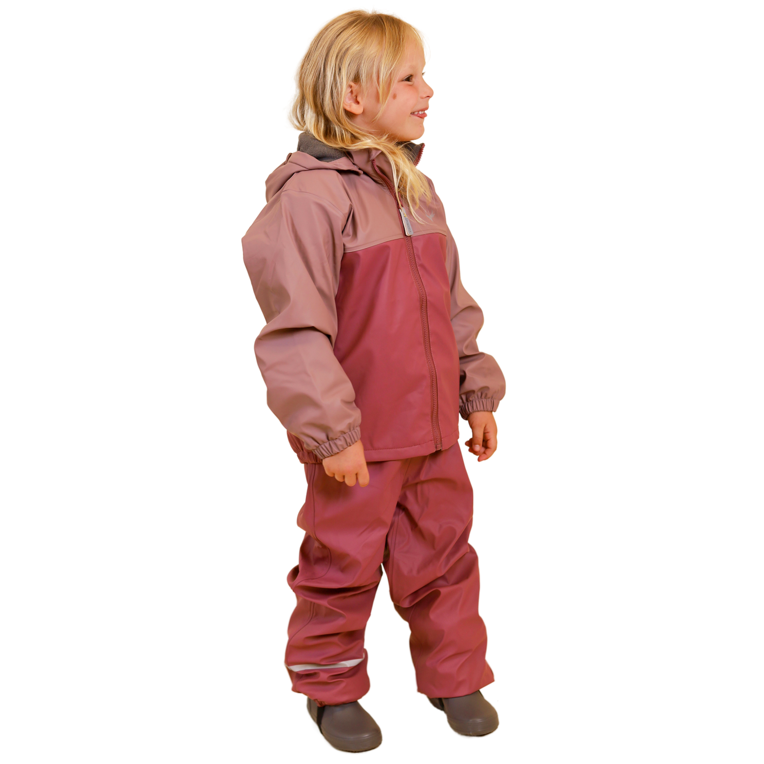 Impala Moss Børne Regnsæt m. fleece - Crushed Berry