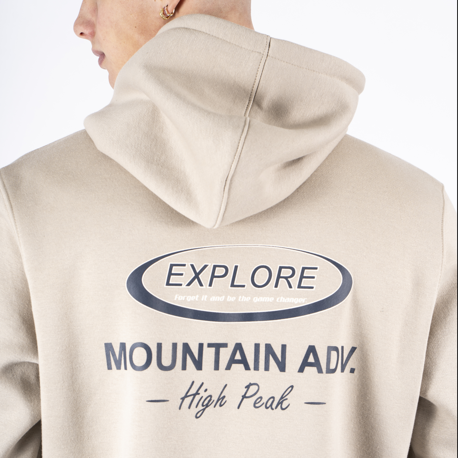 Marcus Colin Herre Sweatshirt m. hætte - Bright Sand