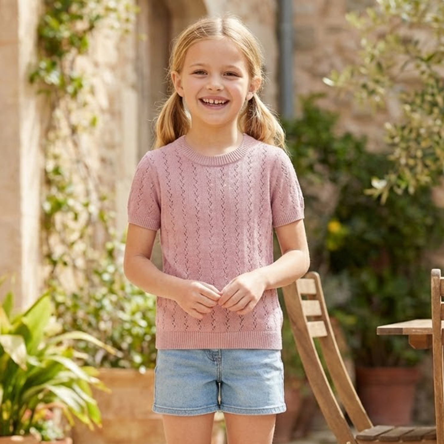 En Fant Pige Bluse i økologisk bomuld - Zephyr