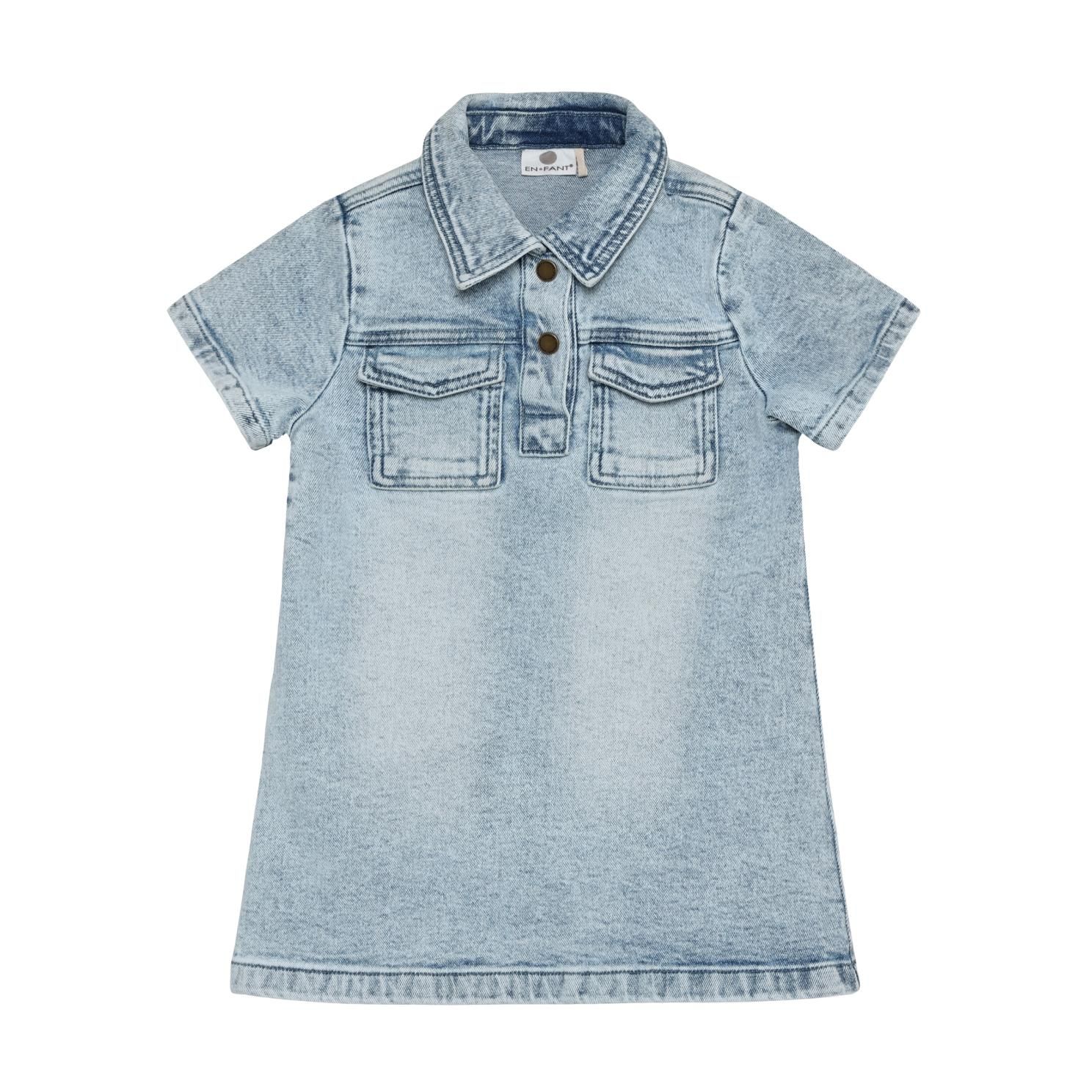En Fant Pige Kjole - Light Blue Denim
