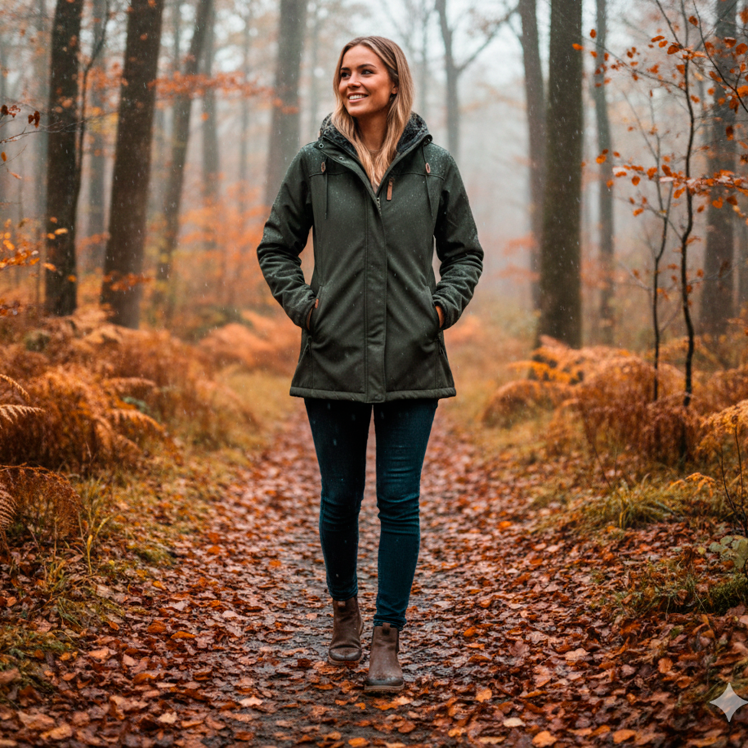 Kopenhaken Delta Dame Softshell m. fleece - Forrest