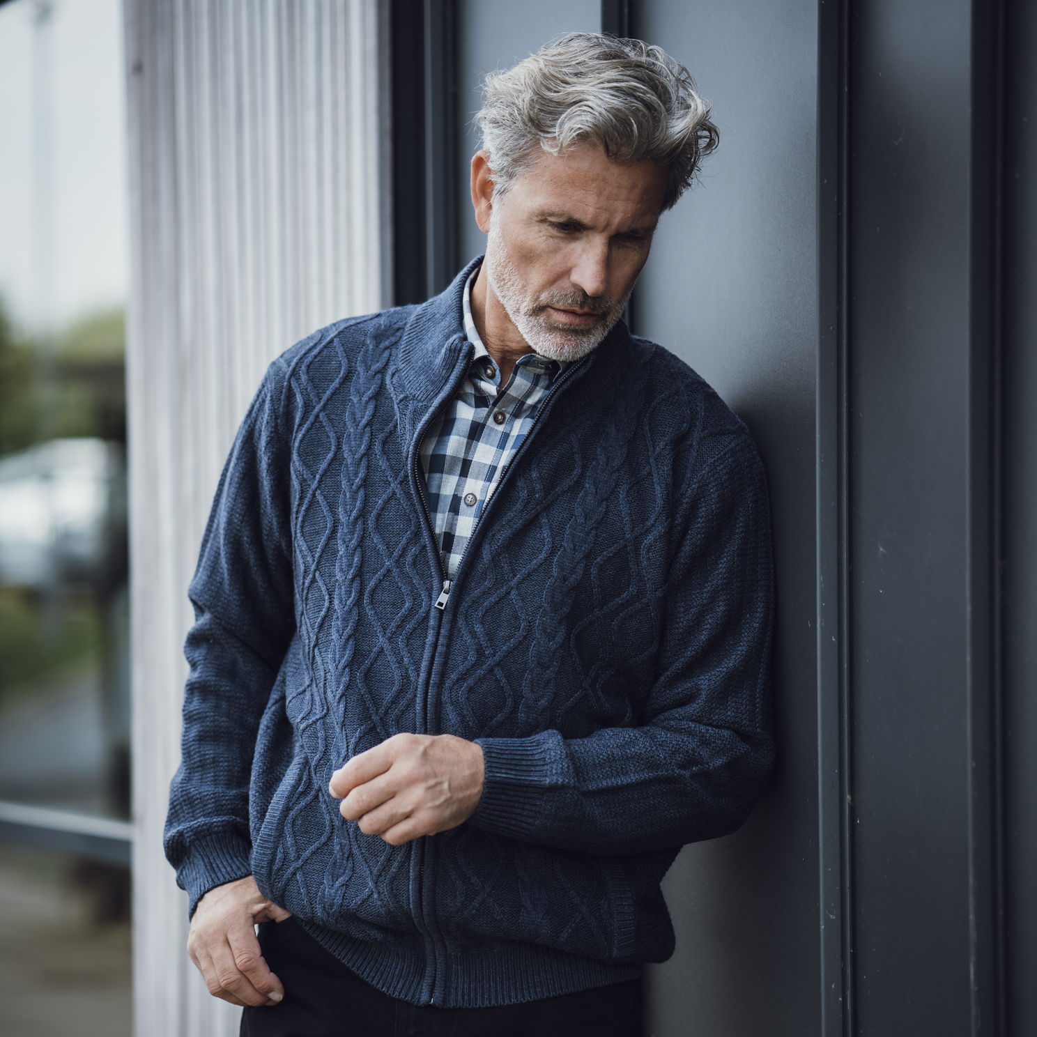 Vito Herre Cardigan - Dk.navy mix