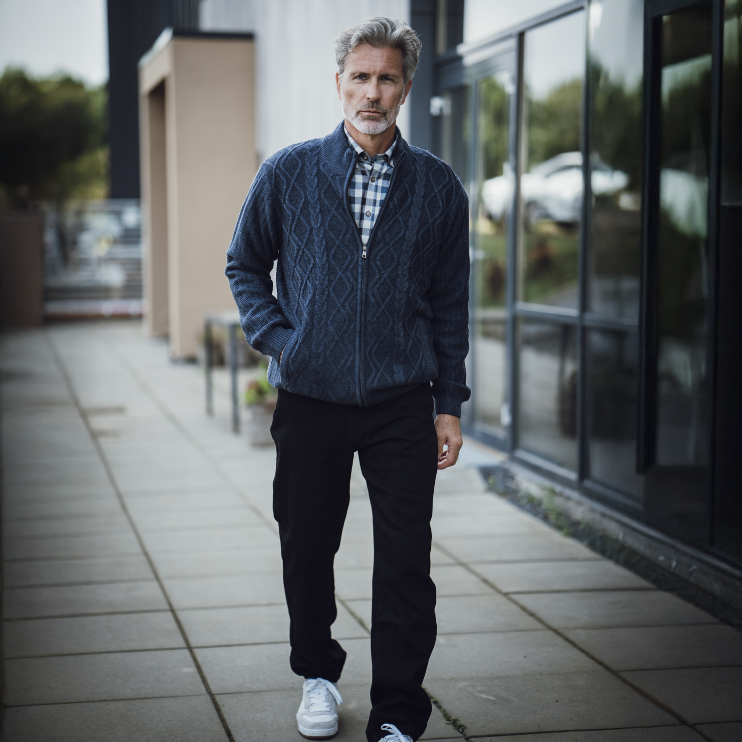 Vito Herre Cardigan - Dk.navy mix