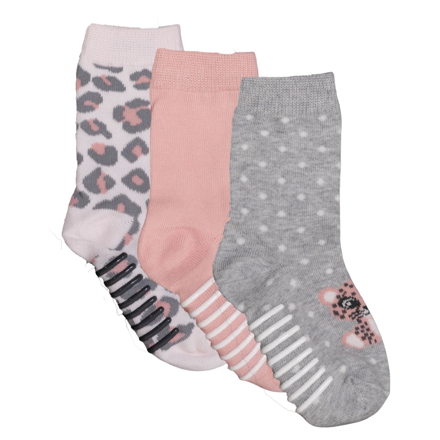 Crossbow Pige Strømper m. non-slip - Pink/Grey