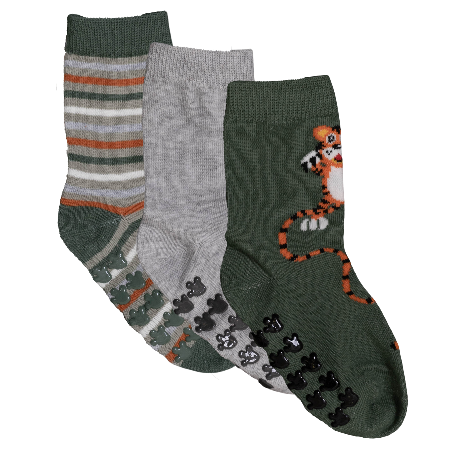 Crossbow Drenge Strømper m. non-slip - Green/Grey