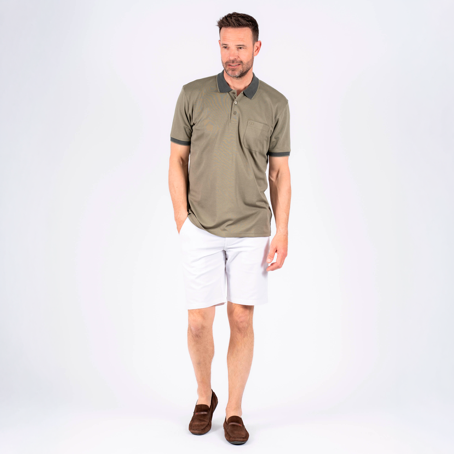 Pre End Texas Herre Polo - Light Army