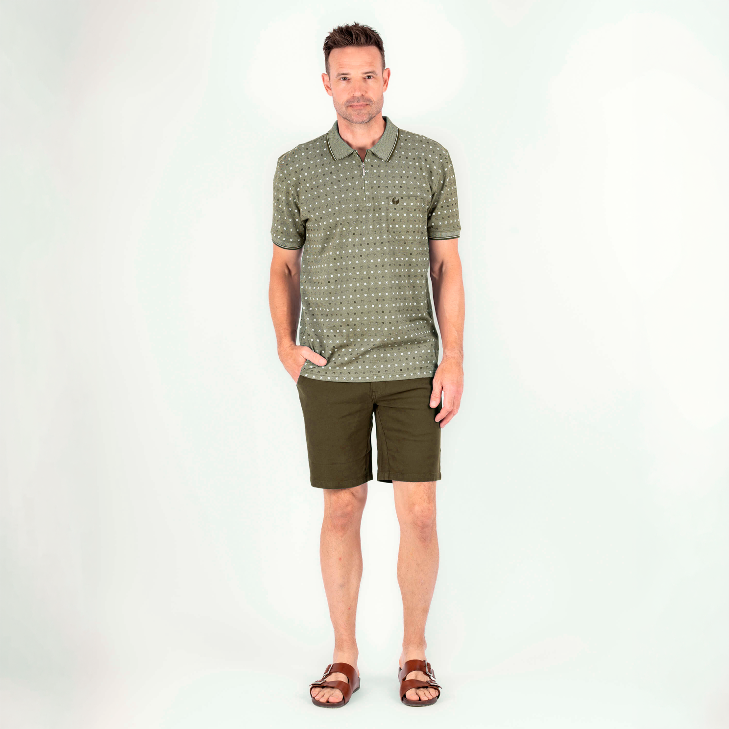 Pre End Maverick Herre Polo - Light Army