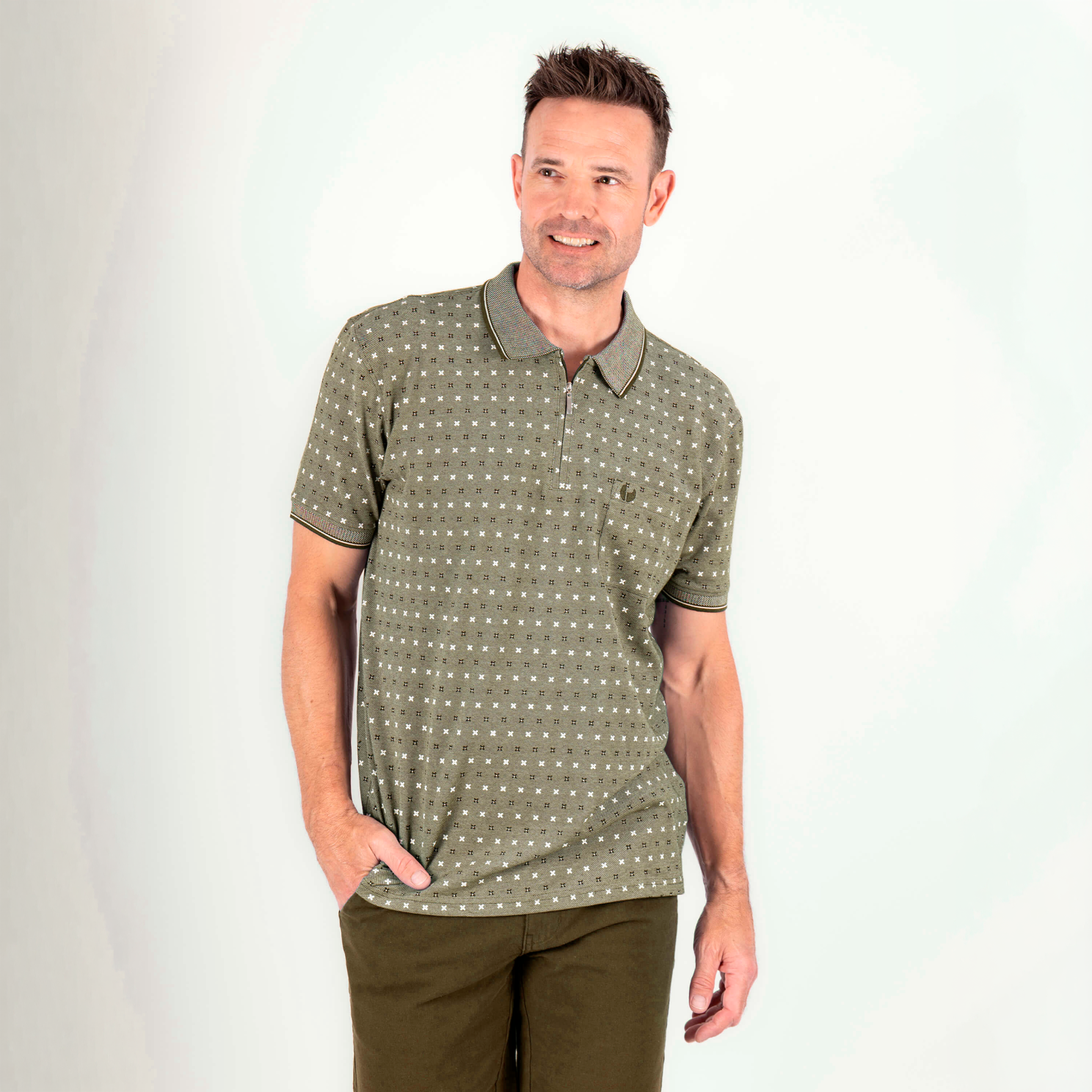 Pre End Maverick Herre Polo - Light Army