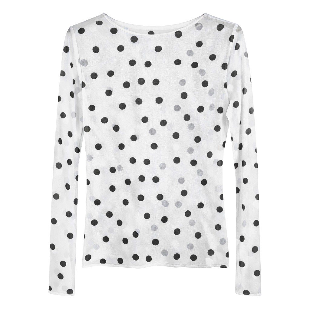 Vanting Dame Bluse i mesh - White