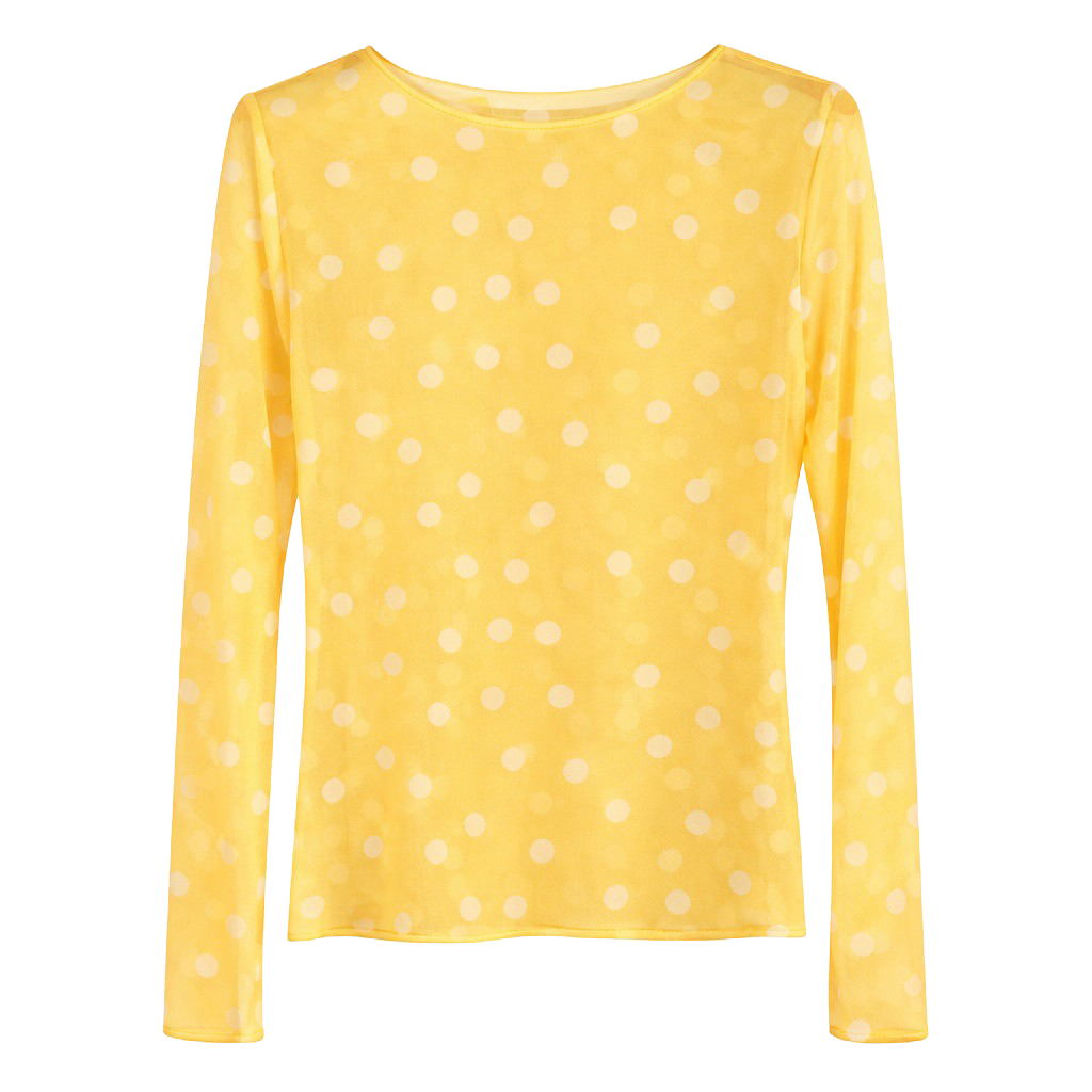 Vanting Dame Bluse i mesh - Yellow