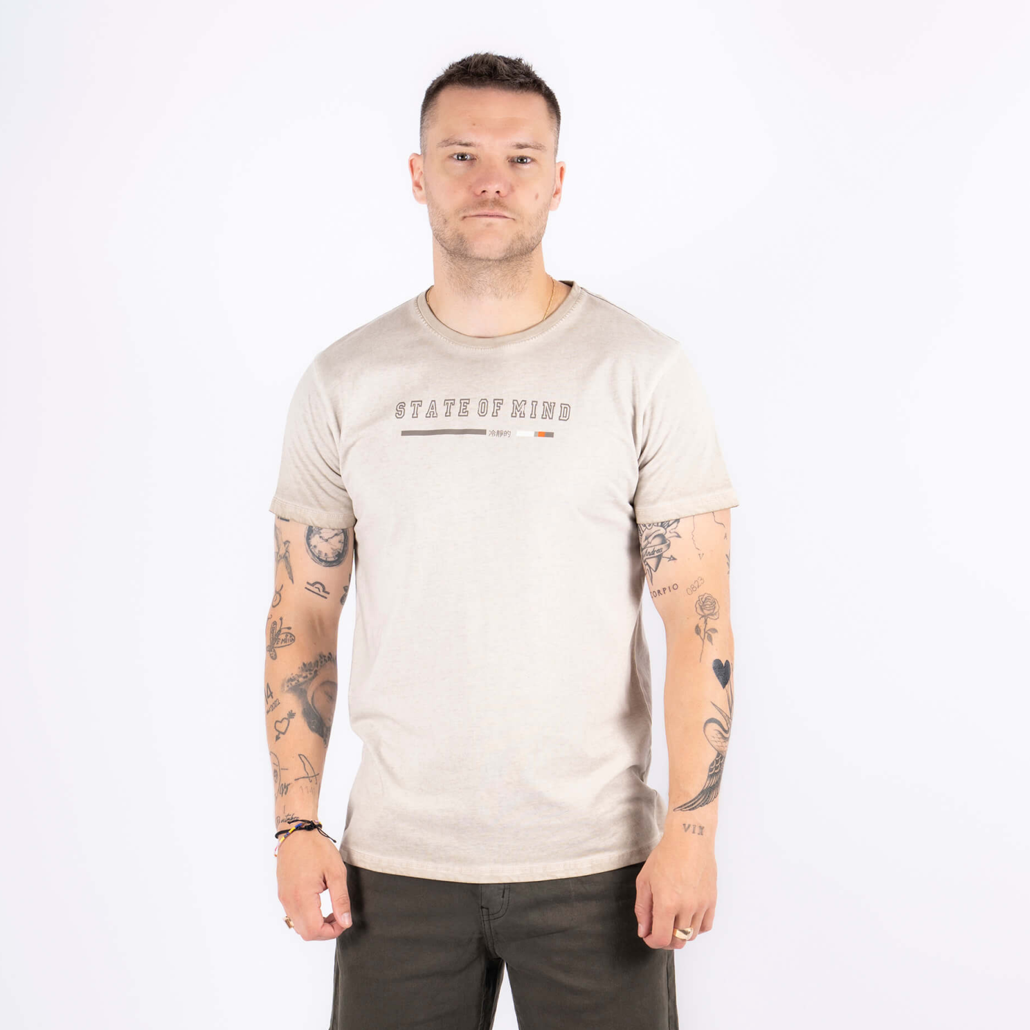 Marcus Jeb Herre T-shirt - Bubbly beige