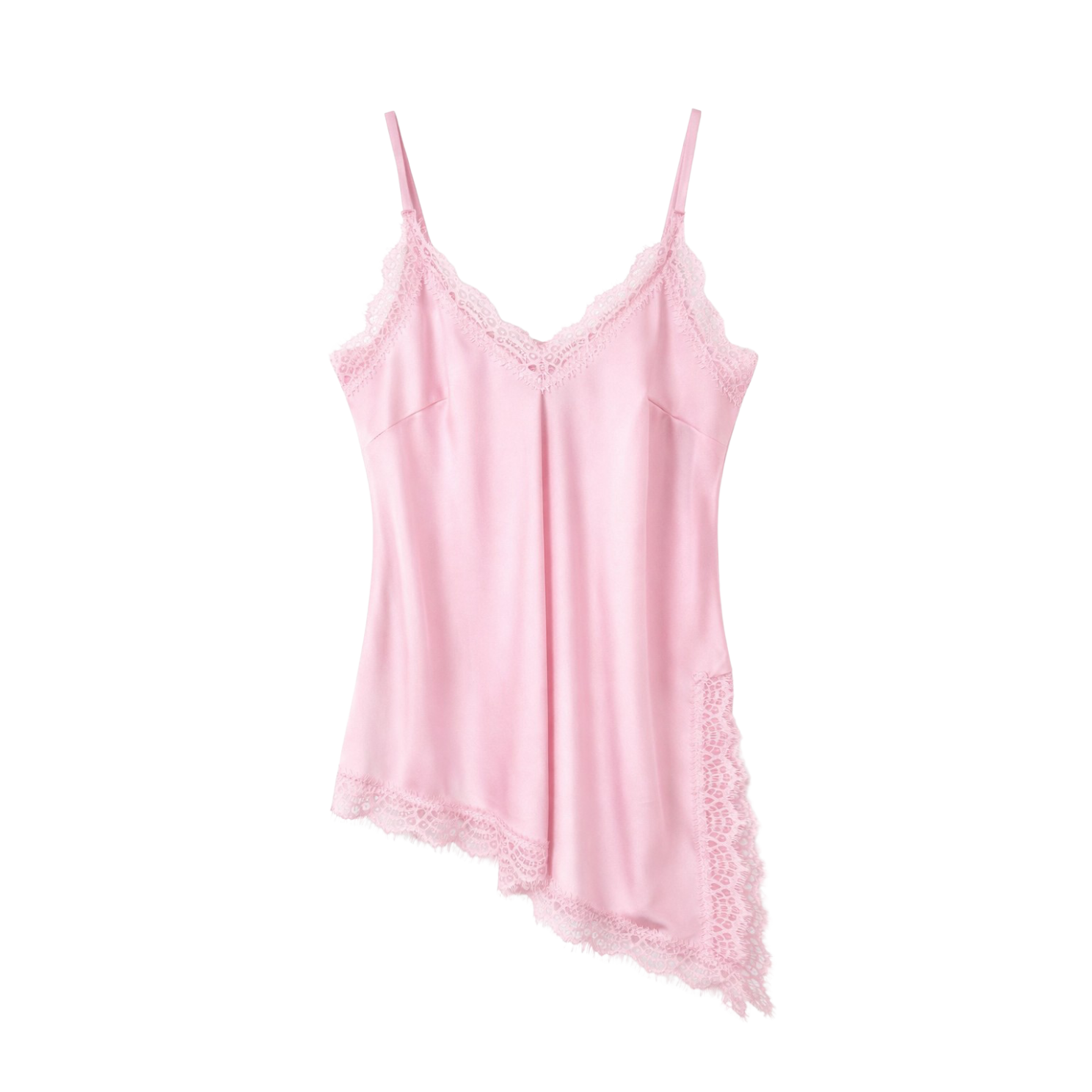 Vanting Satin Dame Top m. blonder - Rose