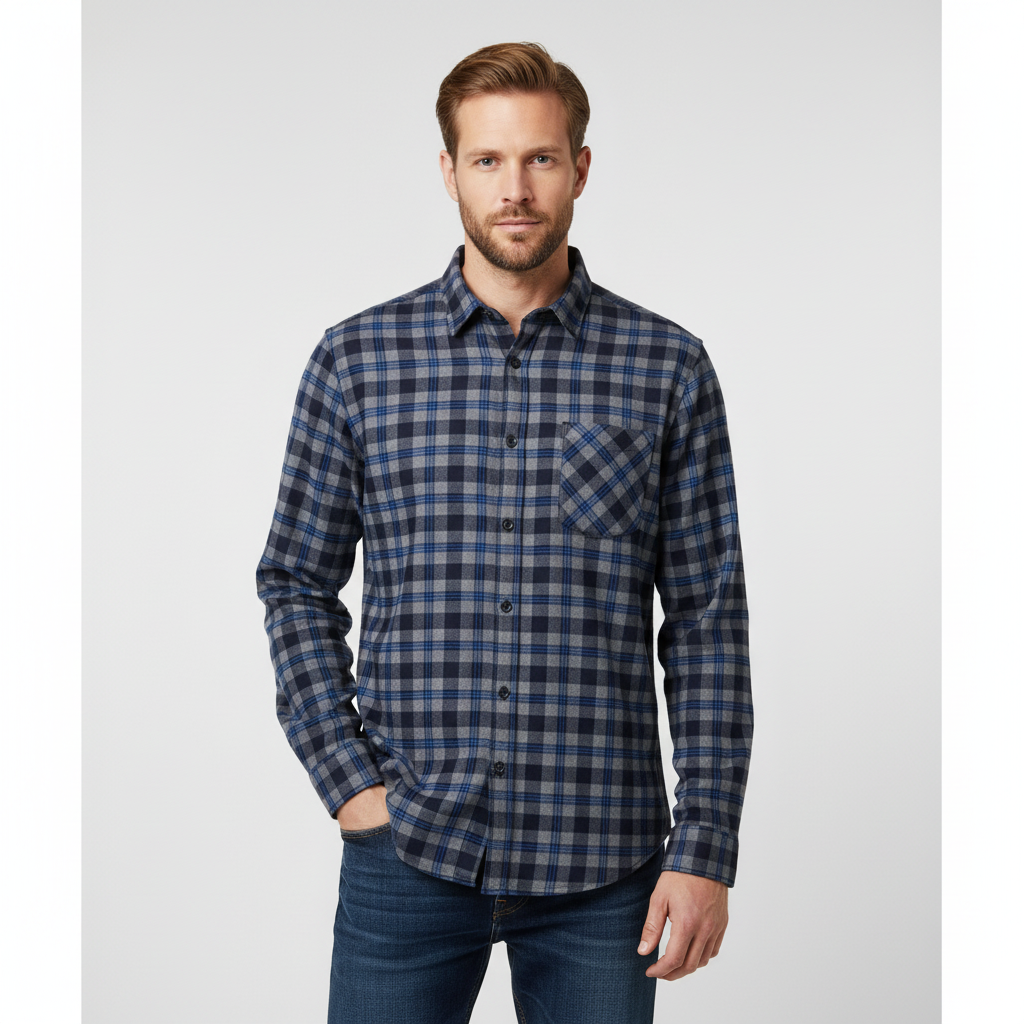 Anyway Herre Skjorte m. for - Blue/Navy