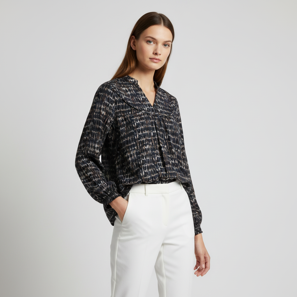 ChaCha Dame Bluse - Navy Combo