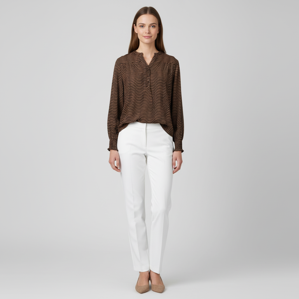 ZbyZ Dame Bluse - Brown/Black