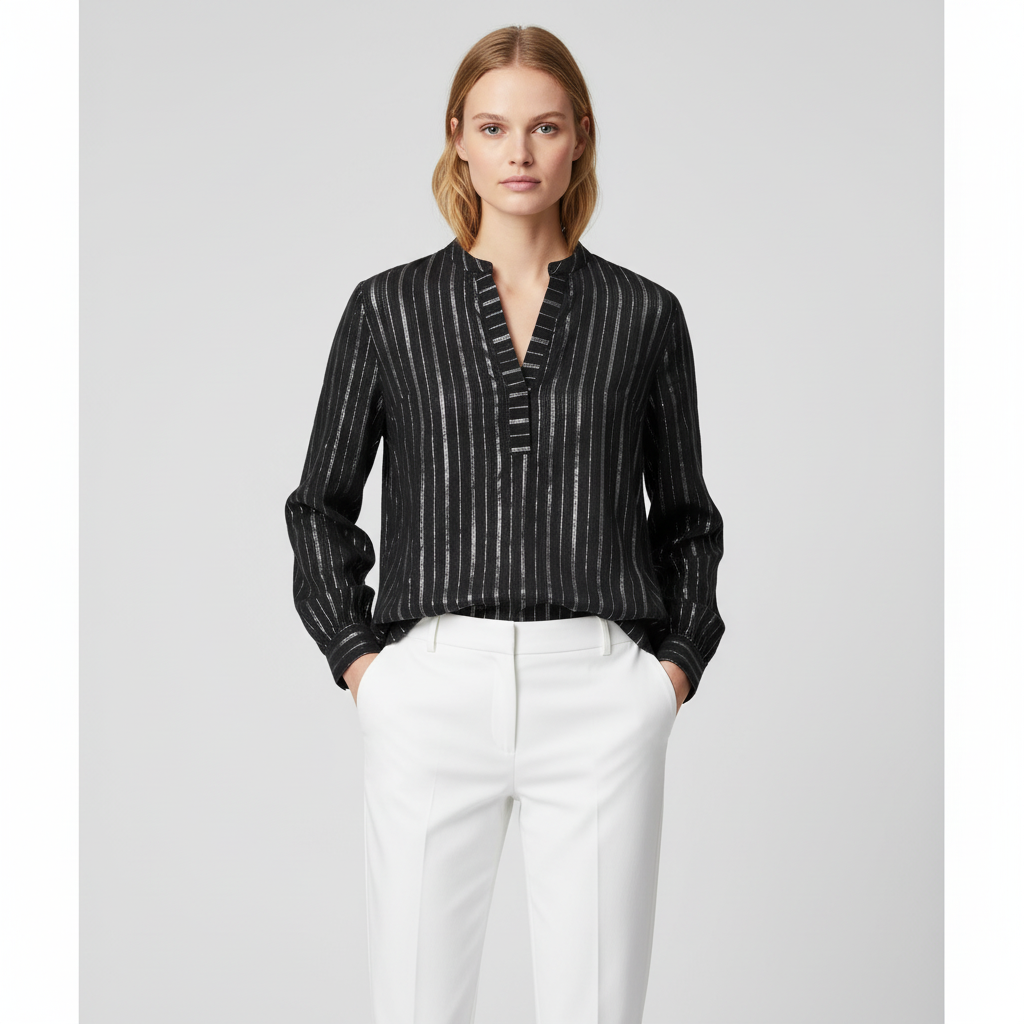 ZbyZ Dame Bluse - Black w. Lurex