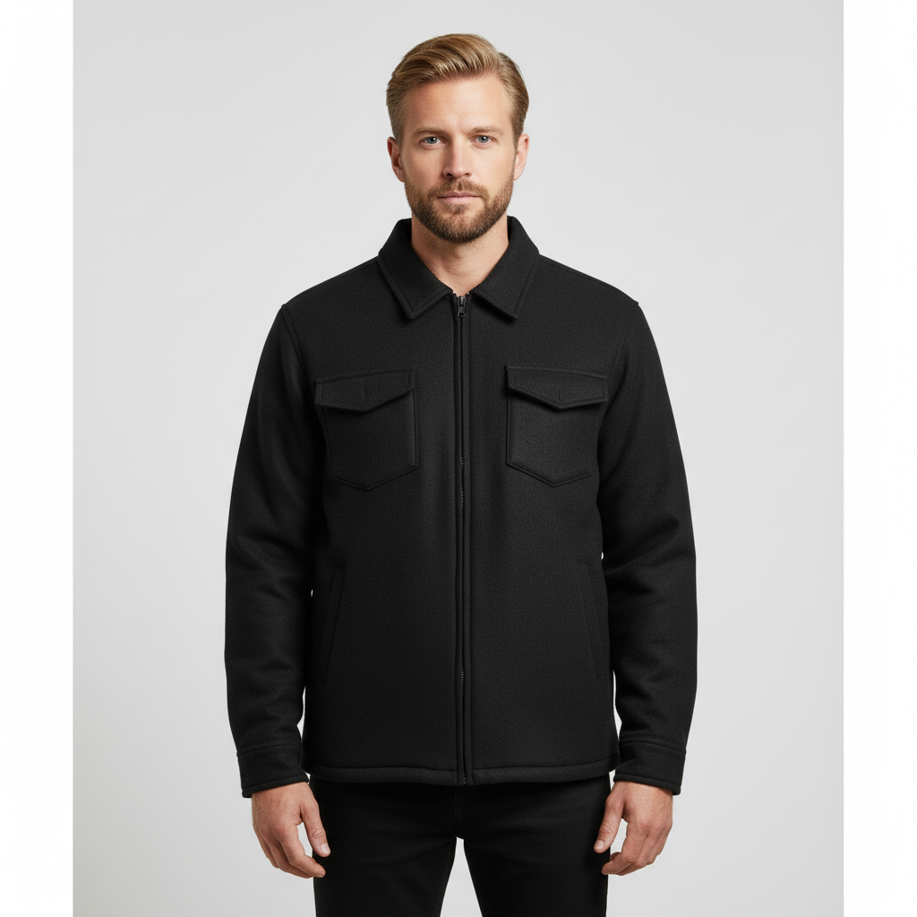 Anyway Herre Overshirt m. for - Black