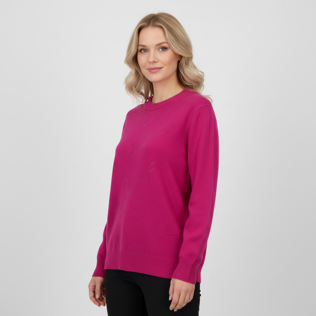 Etoile Dame Striktrøje - PINK