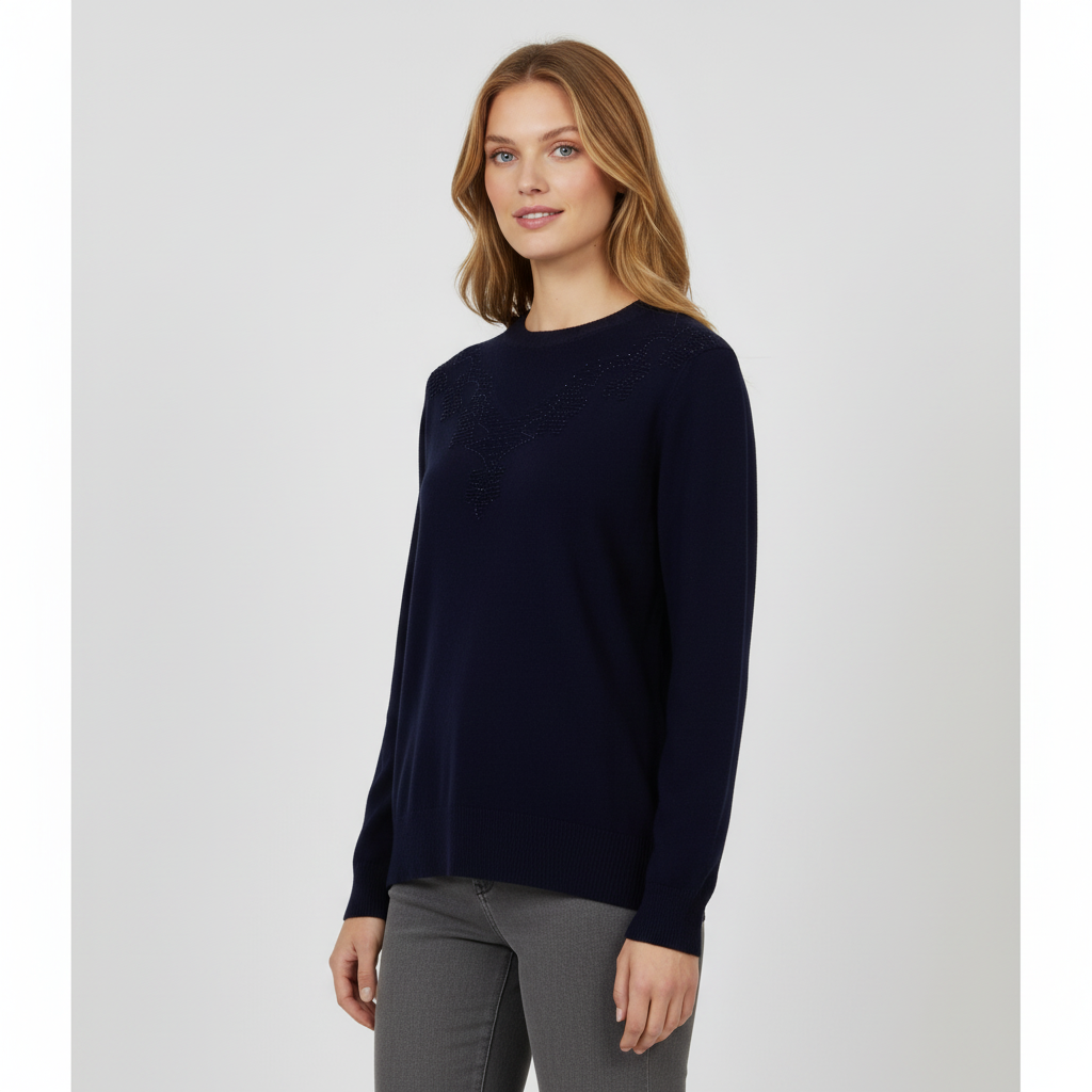 Etoile Dame Striktrøje - NAVY