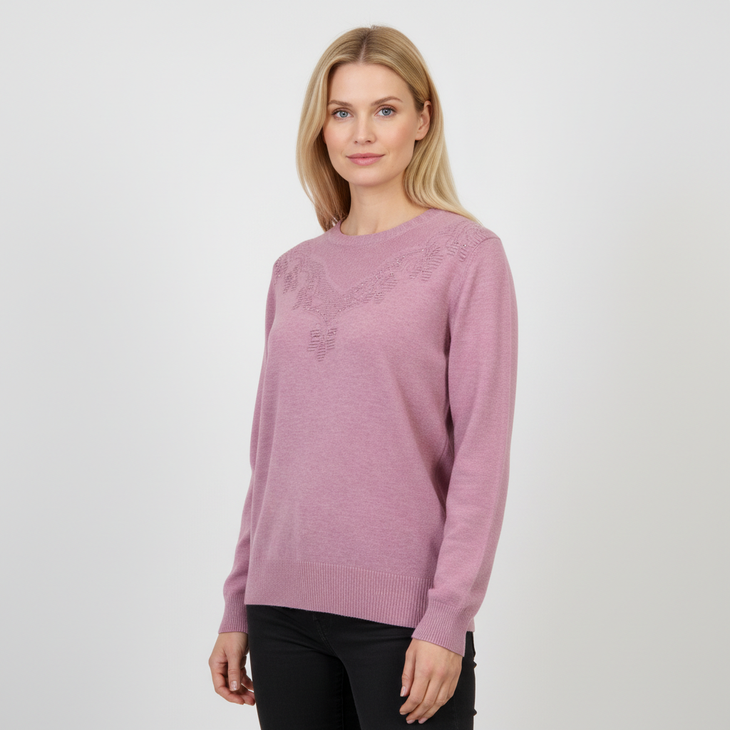 Etoile Dame Striktrøje - PINK