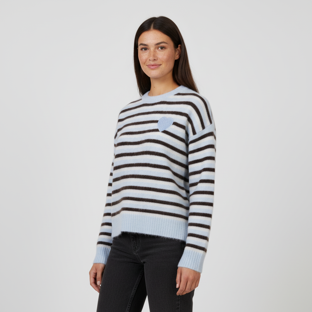 Dame Striktrøje - BLEU